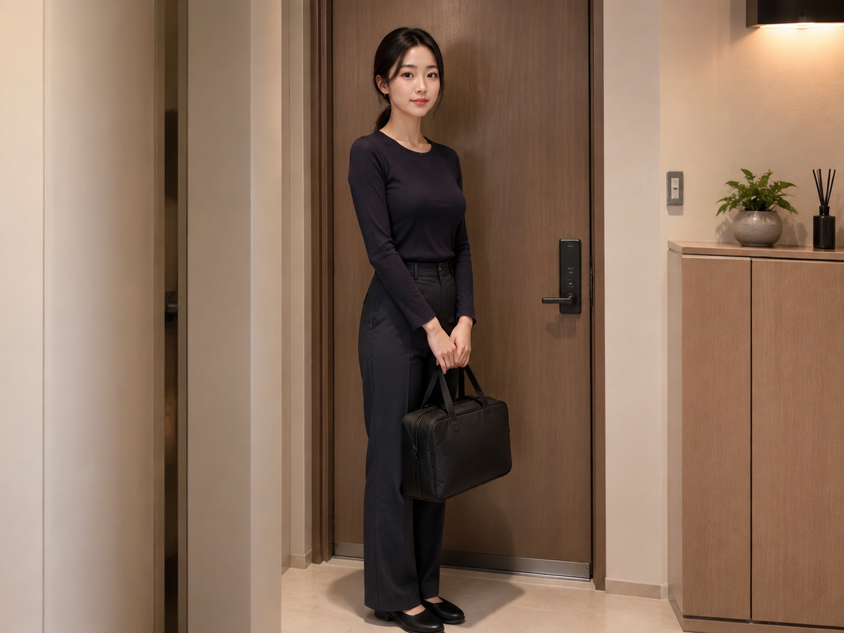 성남 위례 방문 홈케어 일정을 준비하는 젊은 성인 한국 여성 관리사